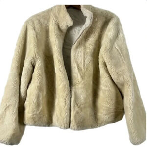 The White House Polar Bear Cream Color Winter White Full Zip Coat Size Medium
